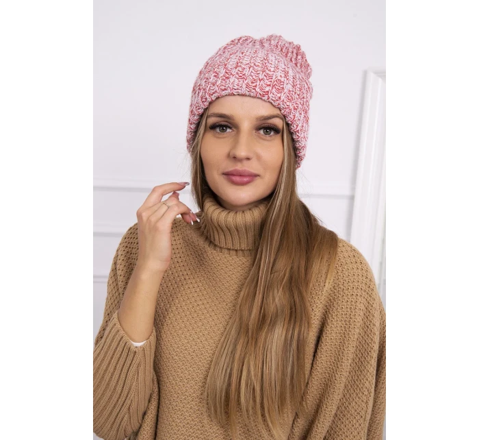 Dámska čiapka Delia K260 ecru+red