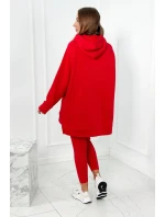 Bavlněná souprava, zateplená mikina + legíny červený Bavlněná souprava, zateplená mikina + legíny červený
