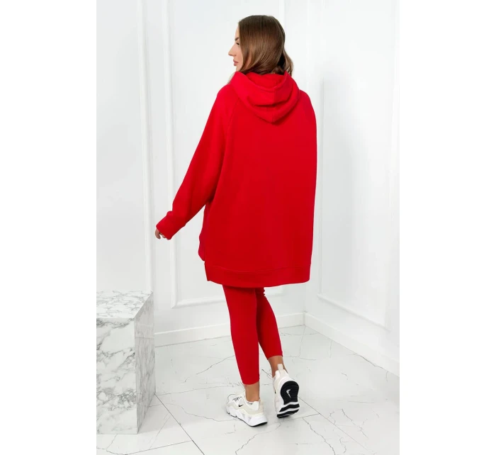 Bavlněná souprava, zateplená mikina + legíny červený Bavlněná souprava, zateplená mikina + legíny červený