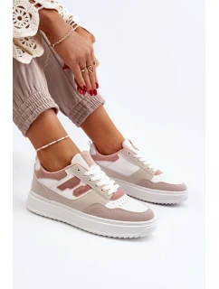 Damskie Niskie Sneakersy Beżowe Regines