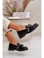 Damskie Mokasyny Z Kokardą S.Barski HY42-331 Czarne