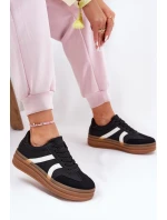 Sneakersy Damskie Na Platformie Czarne Tolianna