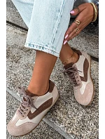 Dámske kožené semišové barefoot tenisky Zazoo N1400 v béžovej farbe