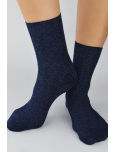 BEZTLAKOVÉ REBROVANÉ LUREXOVÉ PONOŽKY SB075