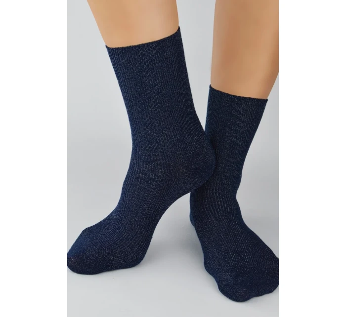 BEZTLAKOVÉ REBROVANÉ LUREXOVÉ PONOŽKY SB075