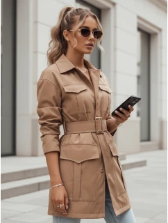 dámský kabát s vázáním velbloudí barvy Dstreet model 21968609 - FashionStreet