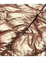 Zlatá dámska bunda s leskom (OMDL-023)