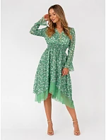 Ann Gissy Vzdušné šaty s lemovanou spodnou časťou Zelená (DLY017) Ann Gissy Vzdušné šaty s lemovanou spodnou časťou Zelená (DLY017)