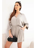 Dámska viskózna košeľa s gombíkmi a voľné fango šortky