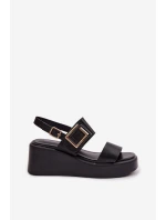 Dámské sandály na platformě s ozdobným detailem Černé model 22037679 - Boto