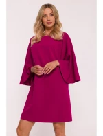 S426 Mini šaty s netopierími rukávmi - slivka S426 Mini šaty s netopierími rukávmi - slivka