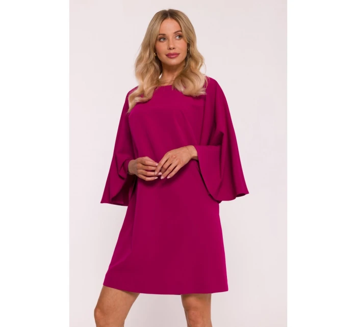 S426 Mini šaty s netopierími rukávmi - slivka S426 Mini šaty s netopierími rukávmi - slivka