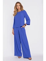 kalhoty s pasem a bočními kapsami modré model 22040559 - Moe