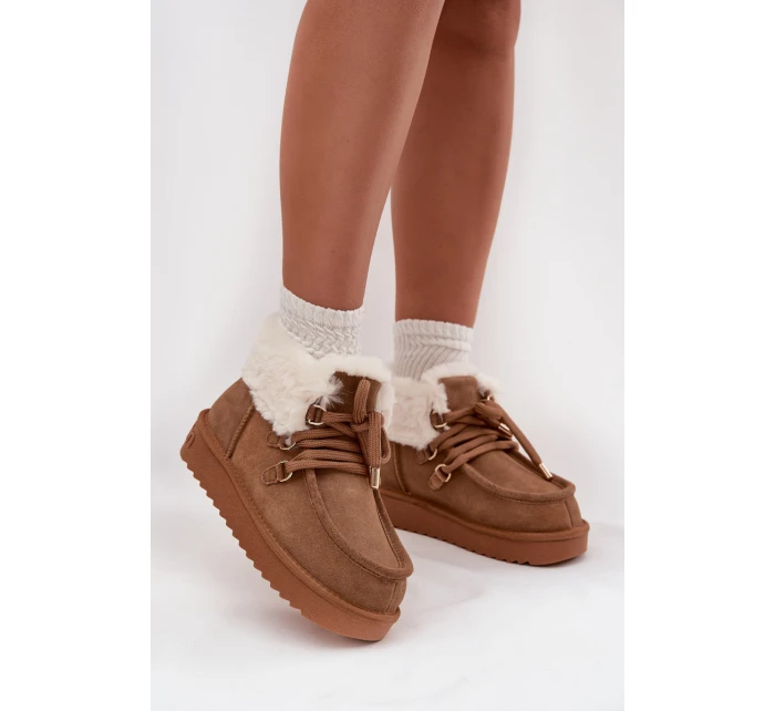 D.Franklin dámske snežnice z prírodného semišu - ťava D.Franklin dámske snežnice z prírodného semišu - ťava