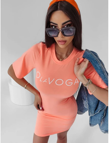 Dámské šaty model 18503375 lososové - Ola Voga