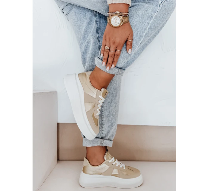 Dámske tenisky na platforme MODNIKKI gold FashionStreet ZY1004