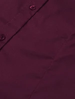 Klasická dámská košile ve vínové bordó barvě model 18302320 - J.STYLE Klasická dámská košile ve vínové bordó barvě model 18302320 - J.STYLE