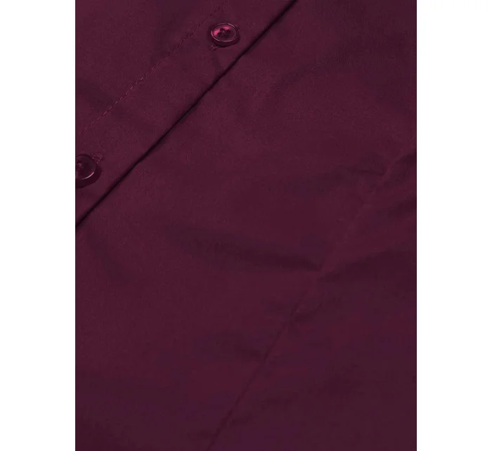 Klasická dámská košile ve vínové bordó barvě model 18302320 - J.STYLE Klasická dámská košile ve vínové bordó barvě model 18302320 - J.STYLE