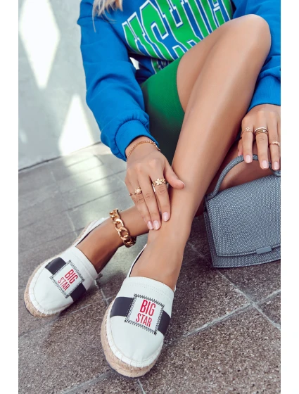 Damskie Espadryle Wsuwane Big Star JJ274964 Biało-Granatowe