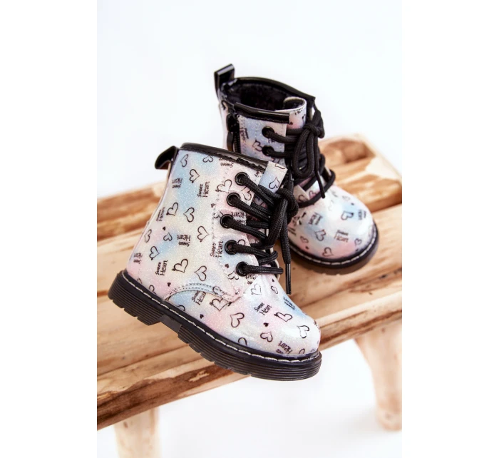 Dziecięce Botki Brokatowe We Wzory Wielokolorowe Reggie Dziecięce Botki Brokatowe We Wzory Wielokolorowe Reggie