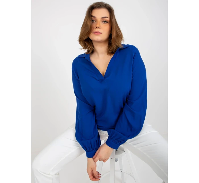 Dámska košeľa LK KS 509032.88P tmavo modrá - FPrice