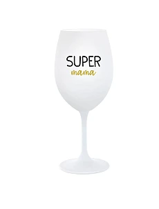 SUPER MÁMA - biely pohár na víno 350 ml