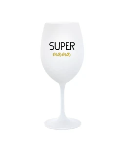 SUPER MÁMA - biely pohár na víno 350 ml