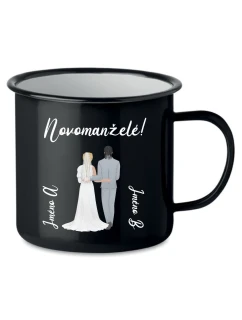 Personalizovaný retro plecháček s novomanželským párem 