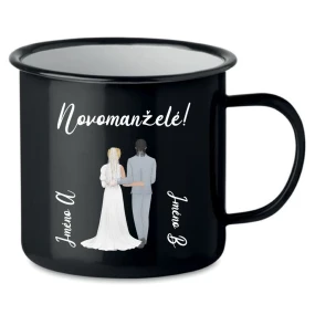 Personalizovaný retro plecháček s novomanželským párem 