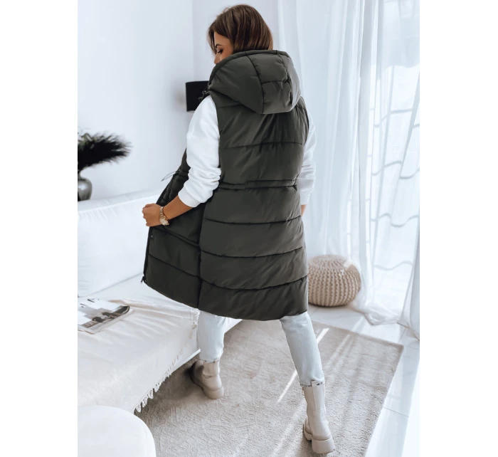 Dámská prošívaná vesta zelená Dstreet model 21966347 - FashionStreet Dámská prošívaná vesta zelená Dstreet model 21966347 - FashionStreet