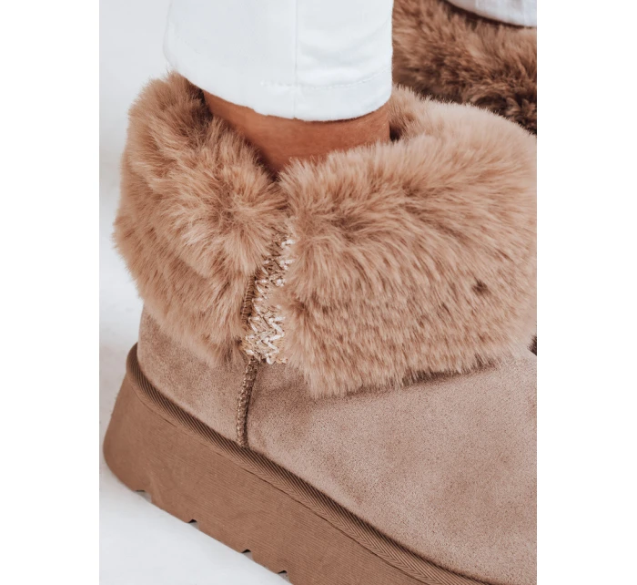 Dámské sněhule s kožešinou béžové Dstreet model 21992118 - FashionStreet