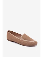 Dámské ploché kožené mokasíny světle hnědé Selisa