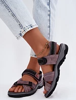 Dámske kožené semišové sandále Dry Zip Lavender Blingy