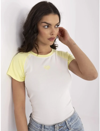 Tričko NM TS model 21021713 bílá žlutá - FPrice Tričko NM TS model 21021713 bílá žlutá - FPrice