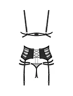 Dámský sexy set Lune Bellis 3-Pcs Crotchless černý - Obsessive Dámský sexy set Lune Bellis 3-Pcs Crotchless černý - Obsessive