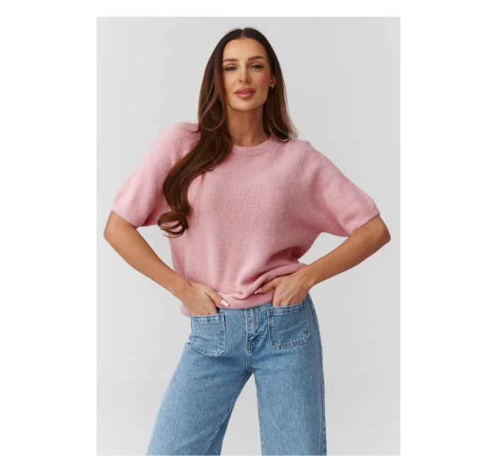 Sveter s krátkym rukávom model 224079 Makadamia Sveter s krátkym rukávom model 224079 Makadamia