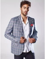 Pánské modré kostkované sako Dstreet model 21963449 - FashionStreet Pánské modré kostkované sako Dstreet model 21963449 - FashionStreet
