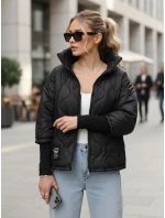 Dámska prešívaná prechodná bunda čierna FashionStreet TY5542 Dámska prešívaná prechodná bunda čierna FashionStreet TY5542