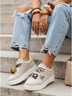 Dámske tenisky na platforme light beige FashionStreet ZY1420