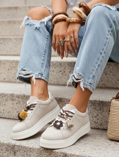 Dámske tenisky na platforme light beige FashionStreet ZY1420