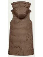 Béžová dámska dlhá obojstranná vesta (B8159-11)