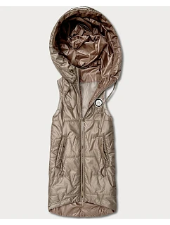 Tenké bez rukávov s kontrastným lemovaním Goodlookin beige (B8583-12)