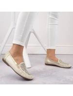 Pohodlné kožené poltopánky Rieker W RKR658 beige