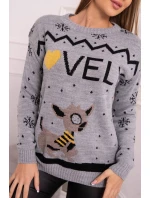 Vánoční svetr s šedým nápisem