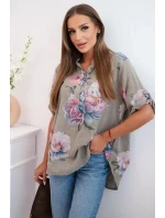 Dámska bavlnená blúzka s kvetinovým vzorom fango