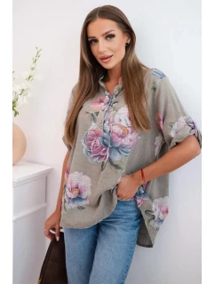 Dámska bavlnená blúzka s kvetinovým vzorom fango