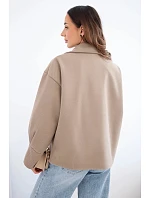 Dámske krátke dvojradové sako s fango golierom