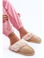 Dámské Klapky s Kožešinou Světle Béžové model 21631500 - Boto