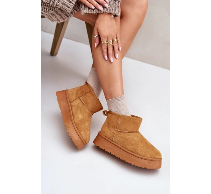 Nízké dámské sněhule na platformě s podšívkou Camel model 21673113 - EVENTO