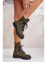 Wysokie Botki Workery Z Suwakami Zielone Maisa Wysokie Botki Workery Z Suwakami Zielone Maisa